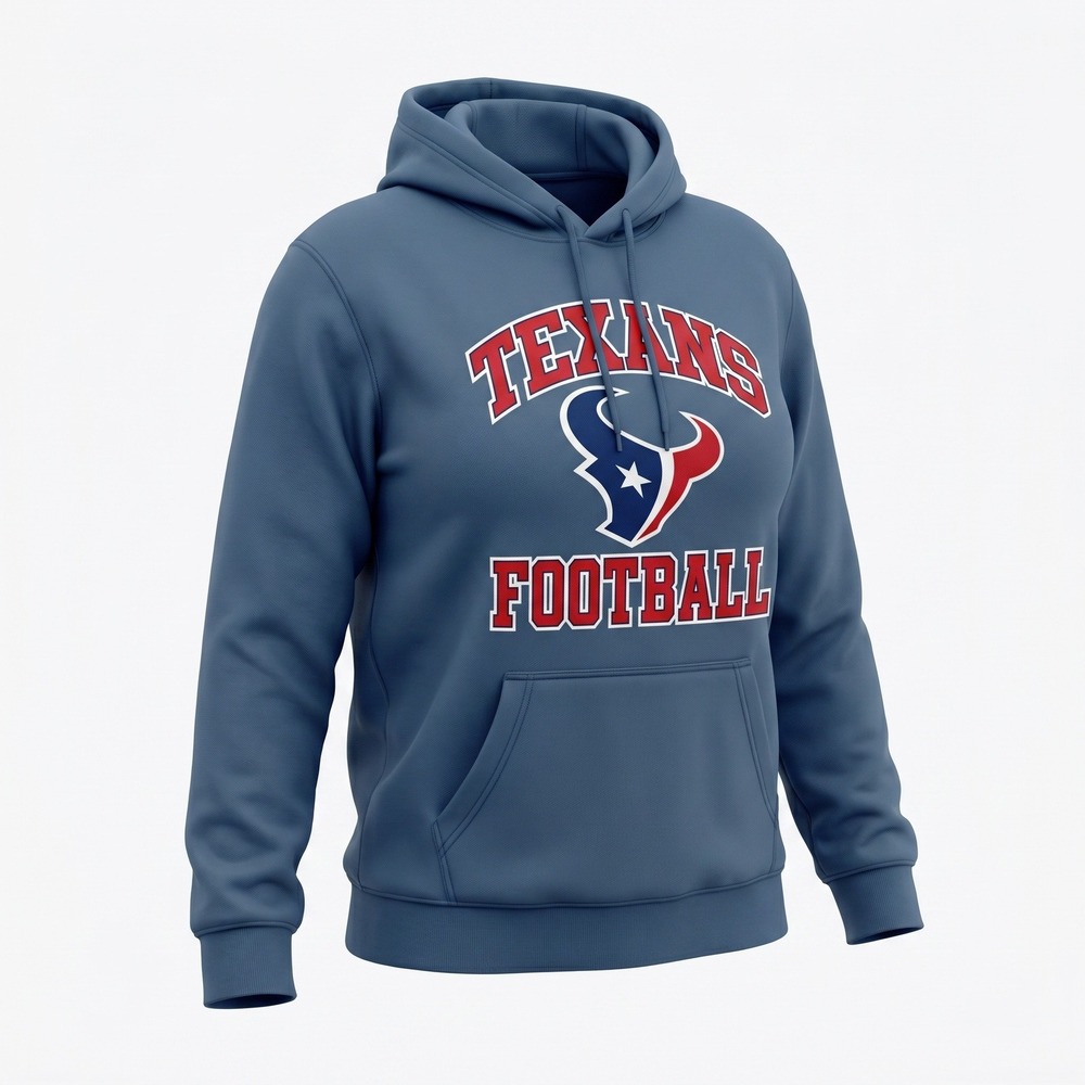Old Navy Houston Texans Football‎ Hoodie Blue Distressed Graphic Sweatshirt XL